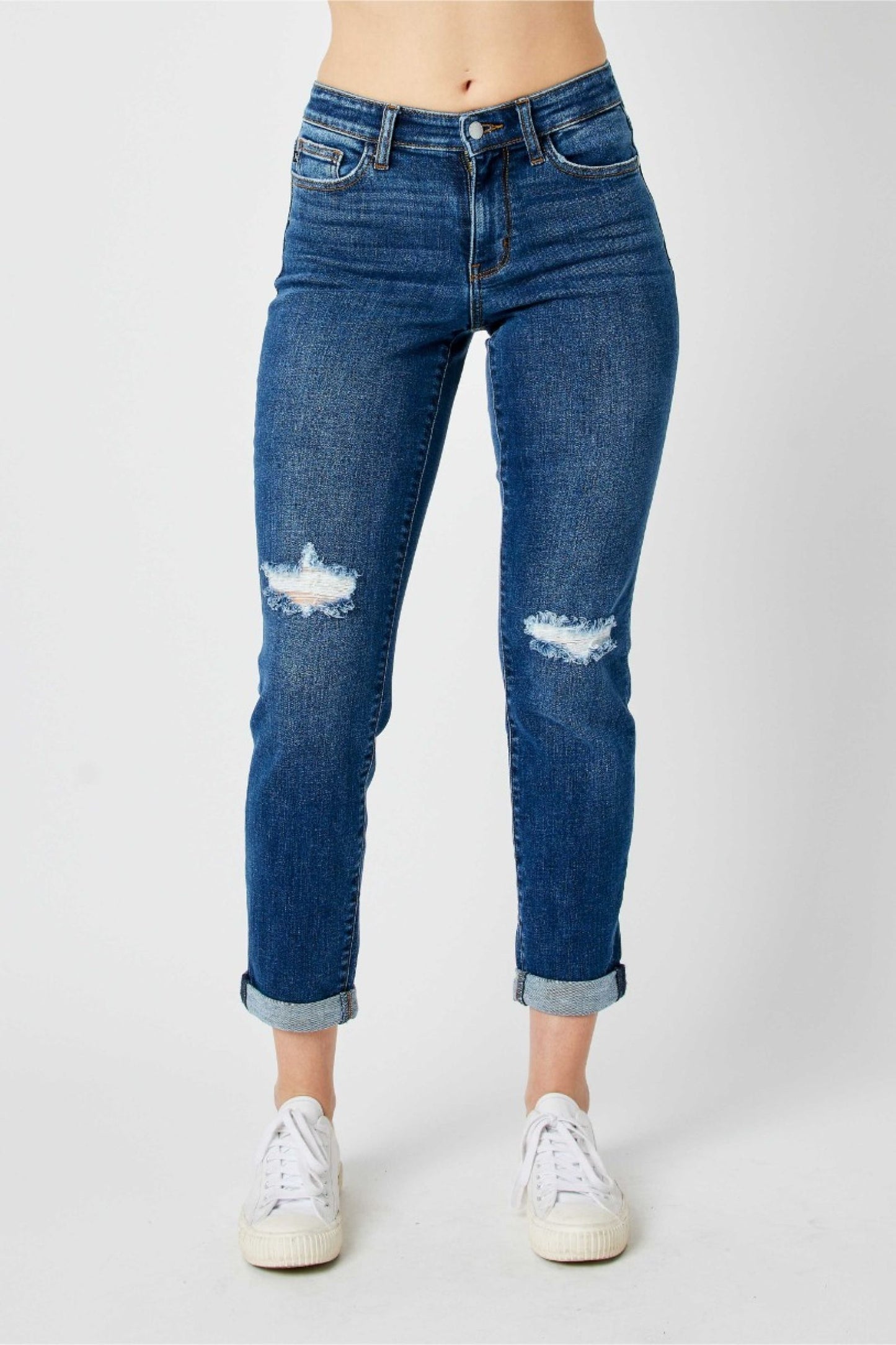 Judy Blue mid rise destroyed slim jeans