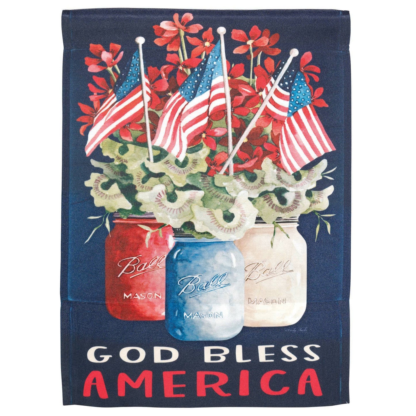 Flag God Bless America Jars 13x18