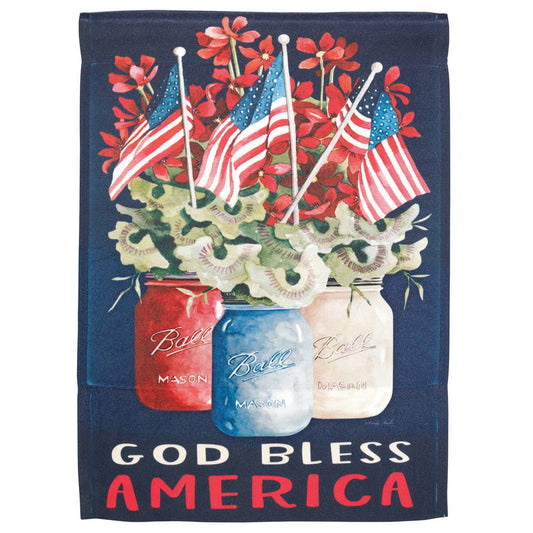 Flag God Bless America Jars 13x18