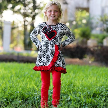 Damask Heart AnnLoren Girls Legging Outfit
