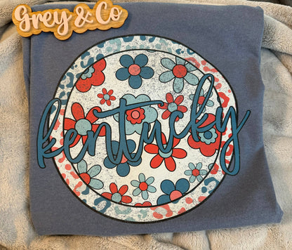 Kentucky Floral Comfort Colors Tee