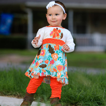 AnnLoren Big Girls Fall Dress Legging 9/10 Pumpkin