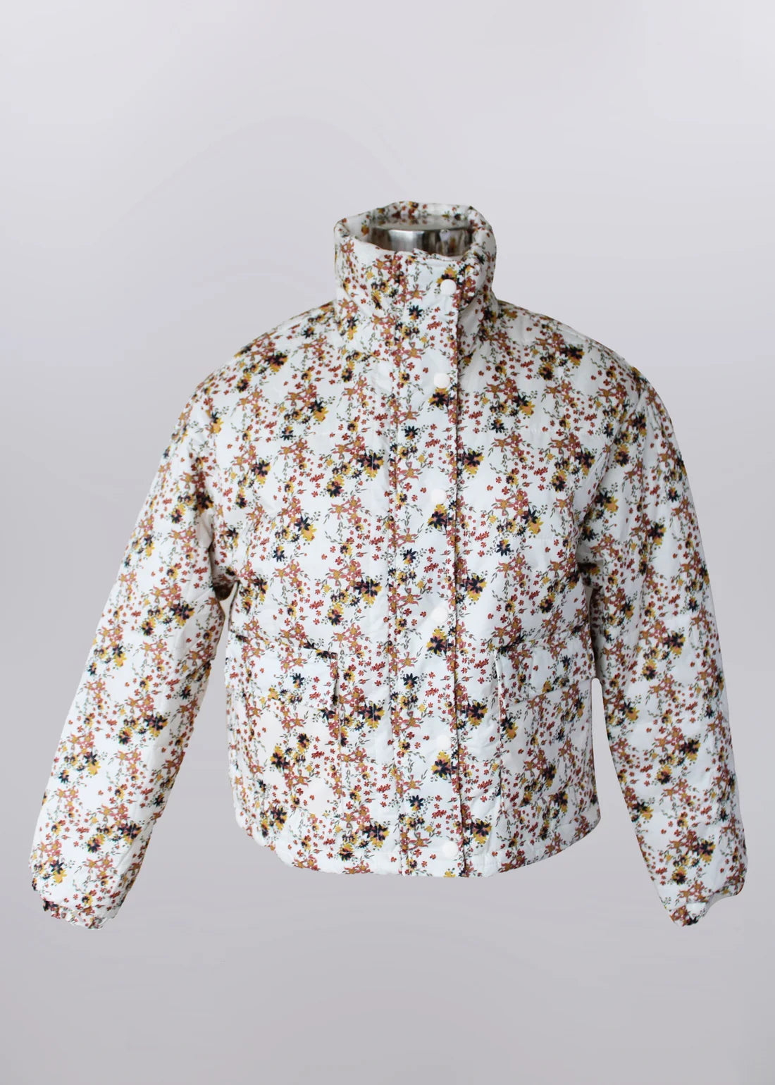 Keren Hart Ivory Jacket with fall floral pattern layered over a casual outfit, perfect for fall fashion, modest church outfits for fall, Thanksgiving outfit ideas, pumpkin patch outfits, and fall family photo outfits.