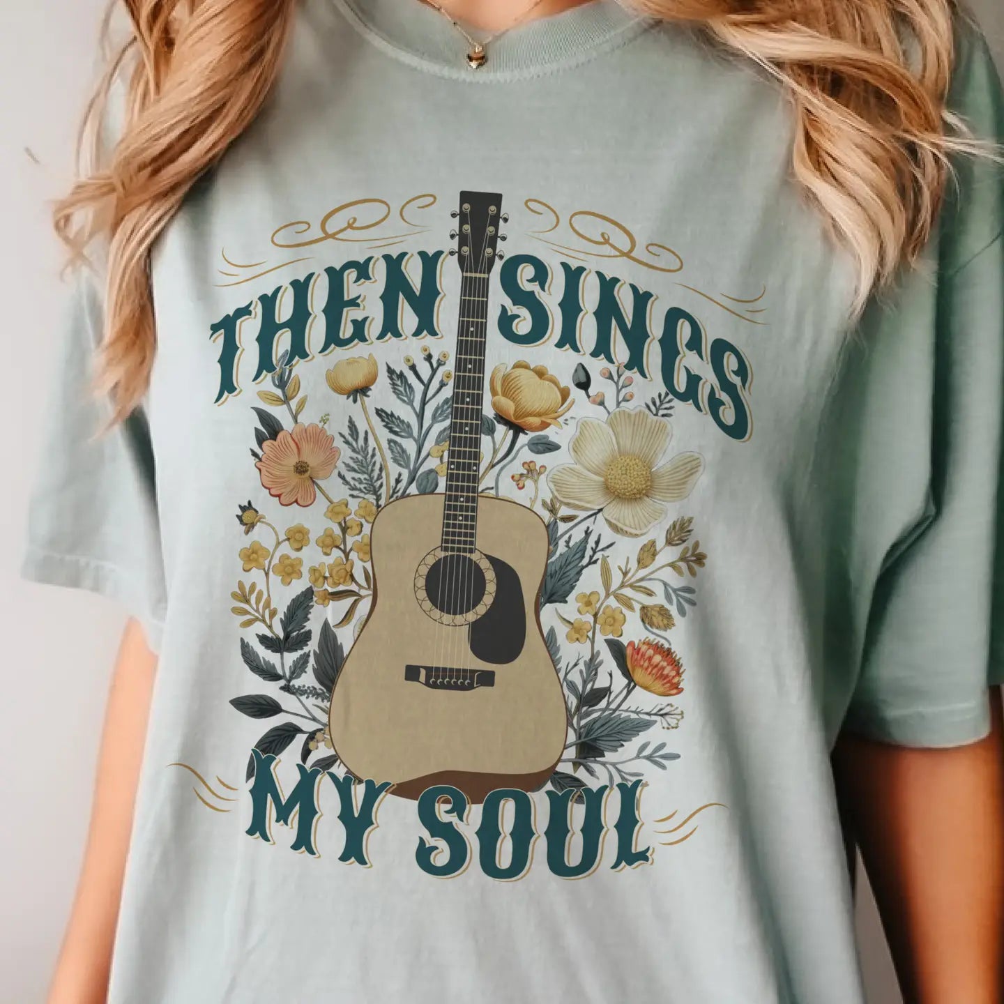 Faith Then Sings My Soul Country Music Guitar Graphic Tee