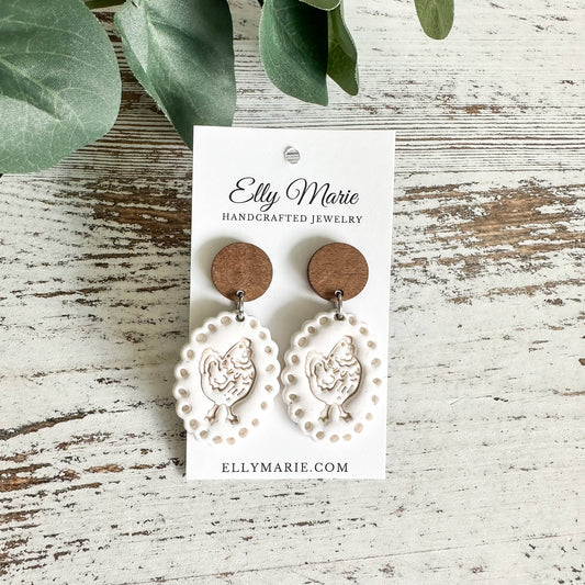 Hen House Clay Earrings