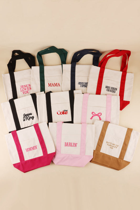 Mini Canvas Tote - Different Sayings