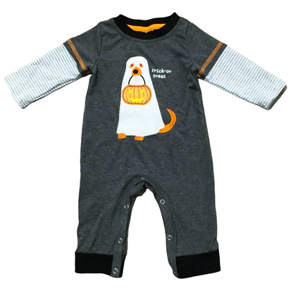Friendly Ghost Dog Trick or Treat Baby Boys HALLOWEEN Romper