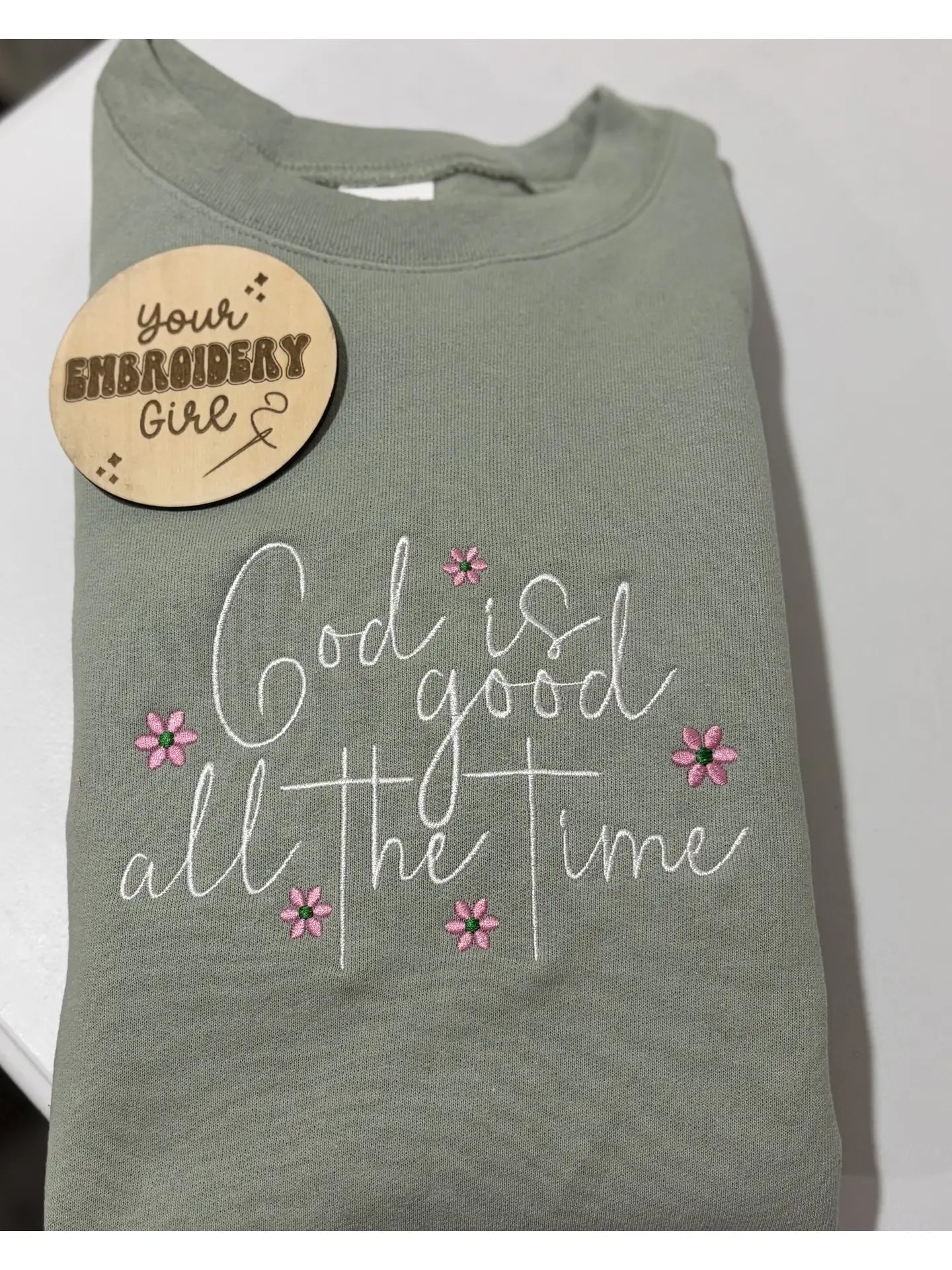 God is Good Embroidered Crewneck
