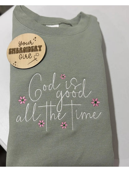 God is Good Embroidered Crewneck
