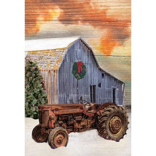 Large Tractor in Snow Flag