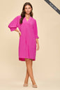 PLUS SIZE Smocked Sleeve Lizzy Collar Shirt Dress