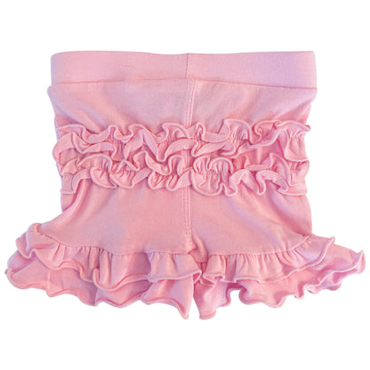 AnnLoren Pink Girls Ruffle Butt Shorts Kids Summer Clothing