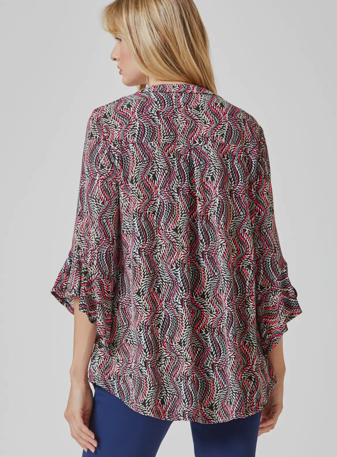 Faith Blouse with Medallion Print - Black Multi Print