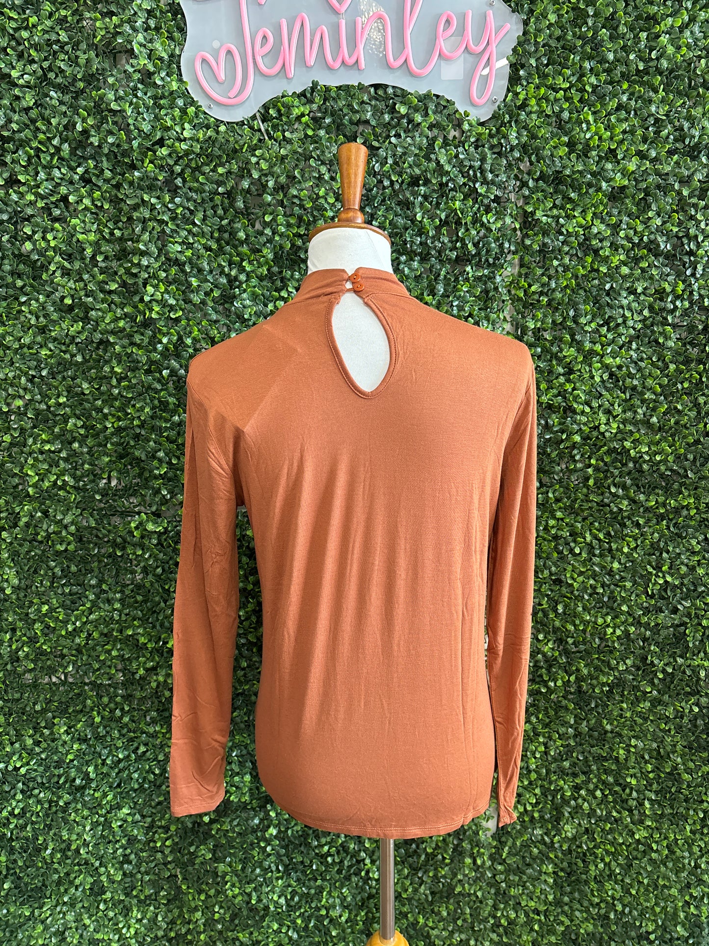 Keren Hart Spice Mock Neck Layering Top