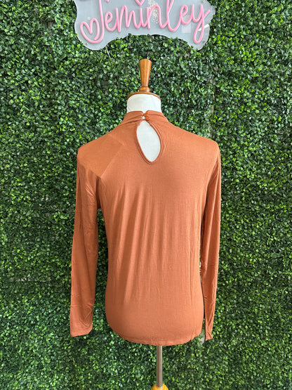 Keren Hart Spice Mock Neck Layering Top