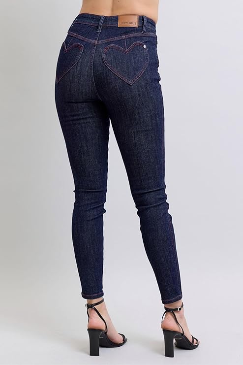Judy Blue Skinny Jeans with Heart Back Pocket