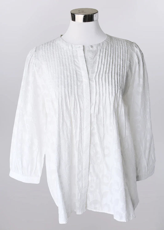 Keren Hart White 3/4 Sleeve Blouse