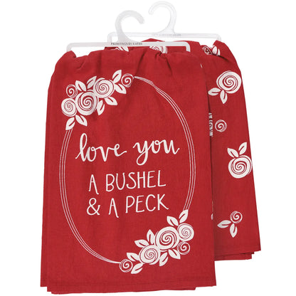 I love you a bushel and a peck tea towel
