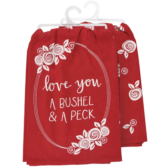 I love you a bushel and a peck tea towel