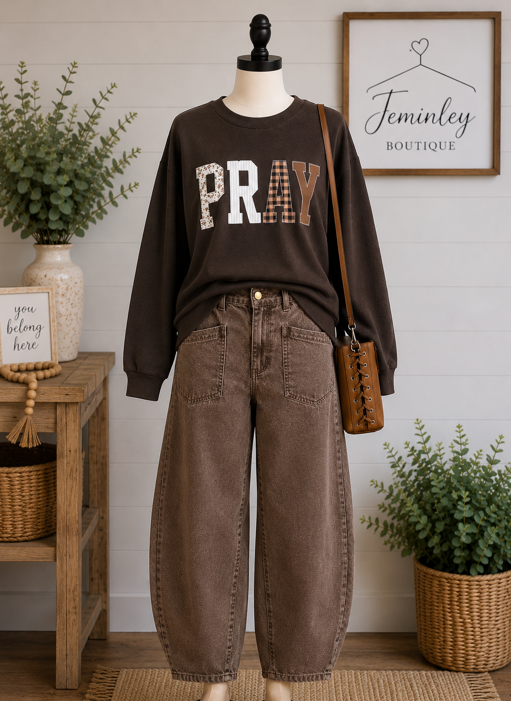 Brown Barrel Jeans - 26 inch inseam