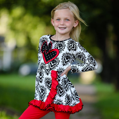 Damask Heart AnnLoren Girls Legging Outfit