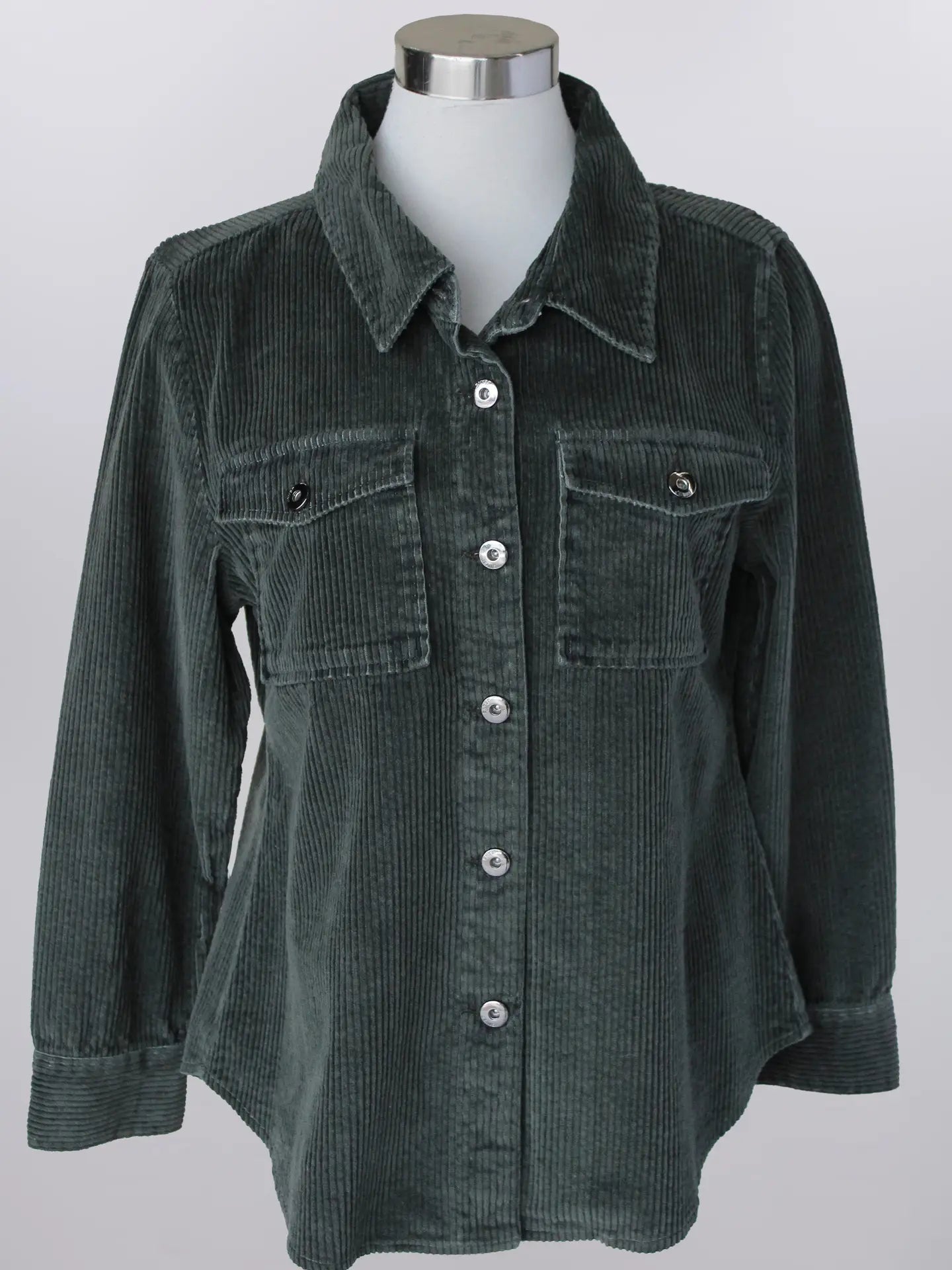 Keren Hart Plus Corduroy Shacket - Olive