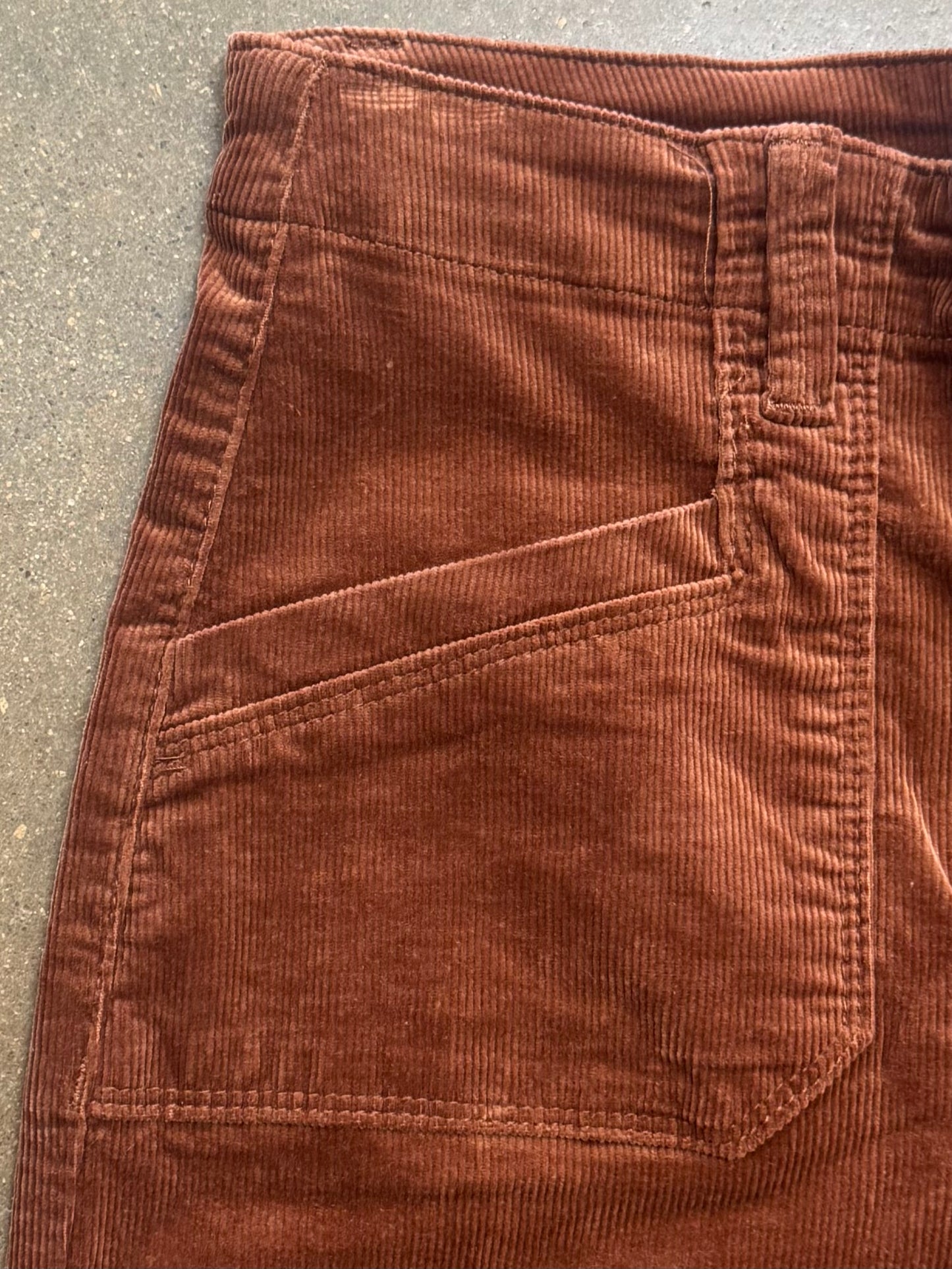 Charlie B Ginger Cropped Wide Leg Corduroy Pants with Patch Pockets
