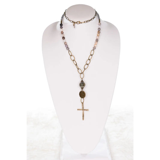 Rosemary Necklace in Bamboo Agate