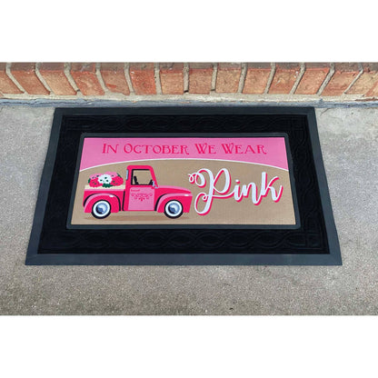 DOORMAT INSERT PINK FALL TRUCK