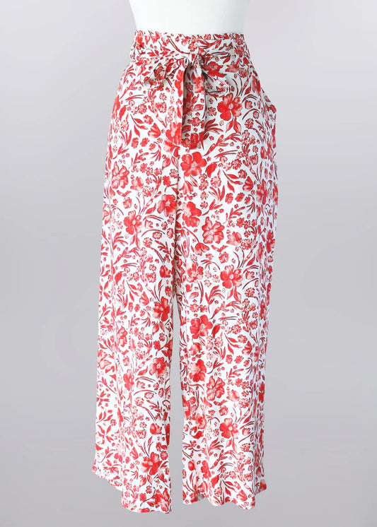 Keren Hart Red/White Floral Pants
