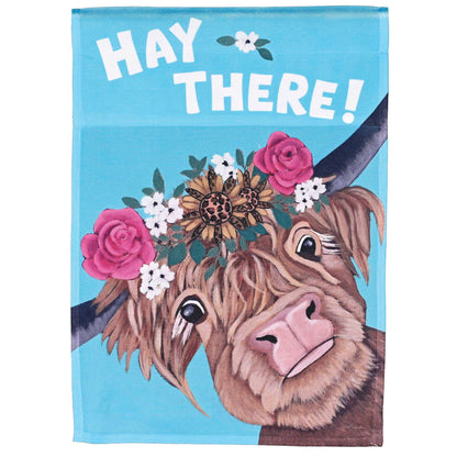 Garden Flag Cow Hay There