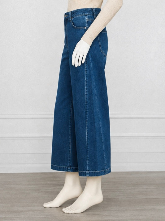 Charlie B Wide Leg Stretch Denim Pants with Side Panel