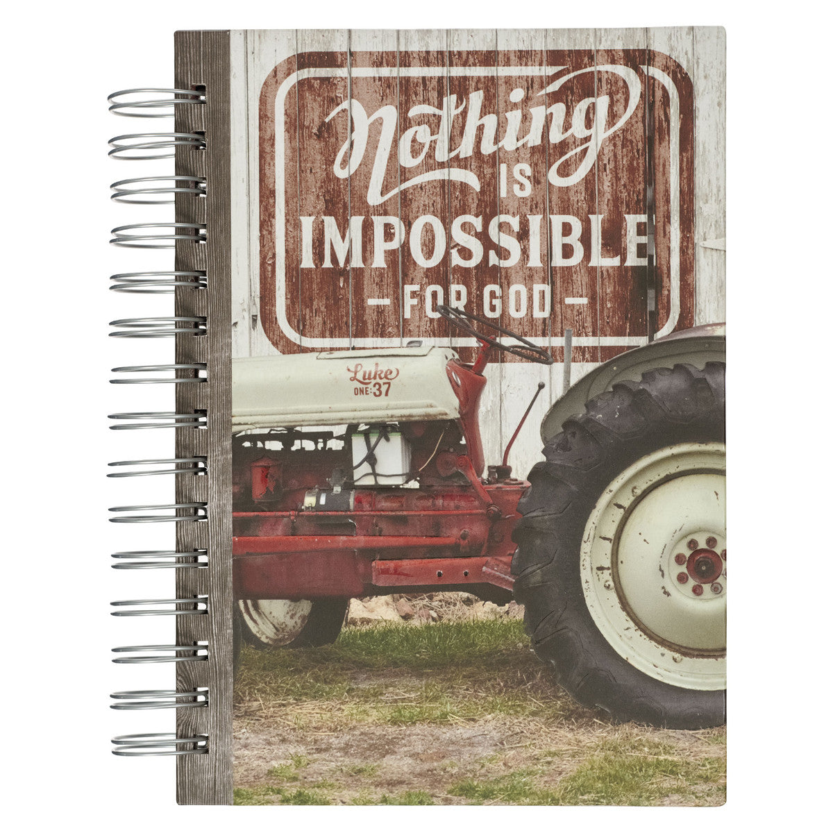 Nothing is Impossible Red Tractor Wirebound Journal - Luke 1:37