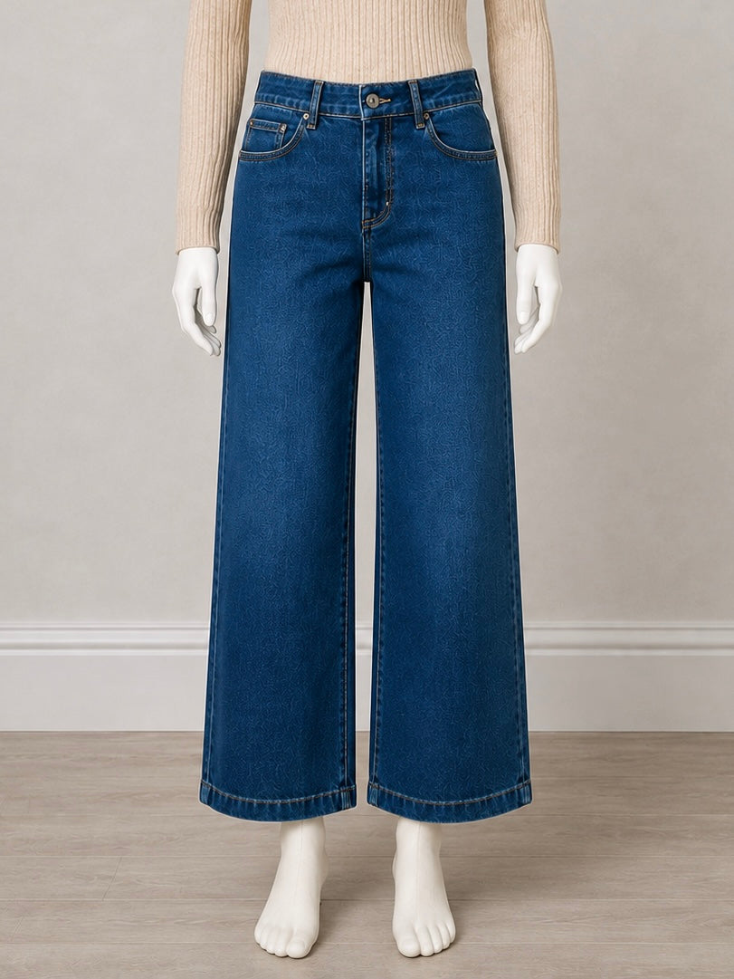 Charlie B Wide Leg Stretch Denim Pants with Side Panel