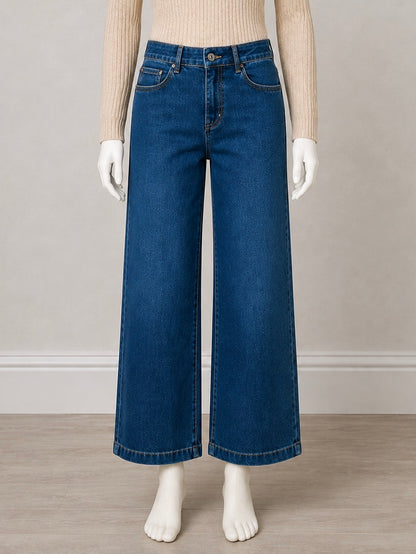 Charlie B Wide Leg Stretch Denim Pants with Side Panel