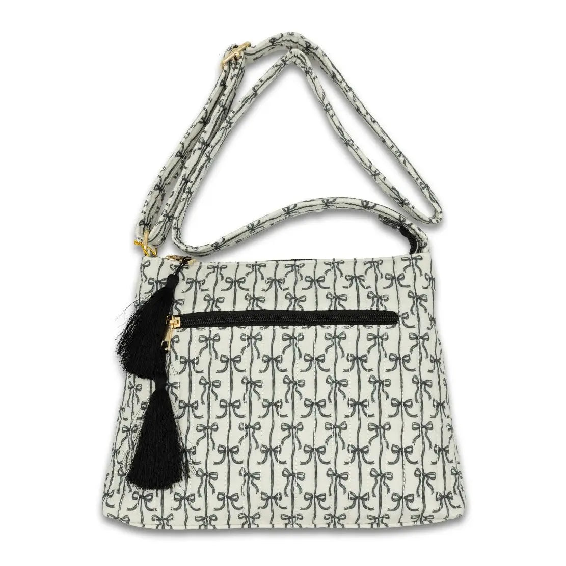 Simply Southern Quilted Black Bows Crossbody