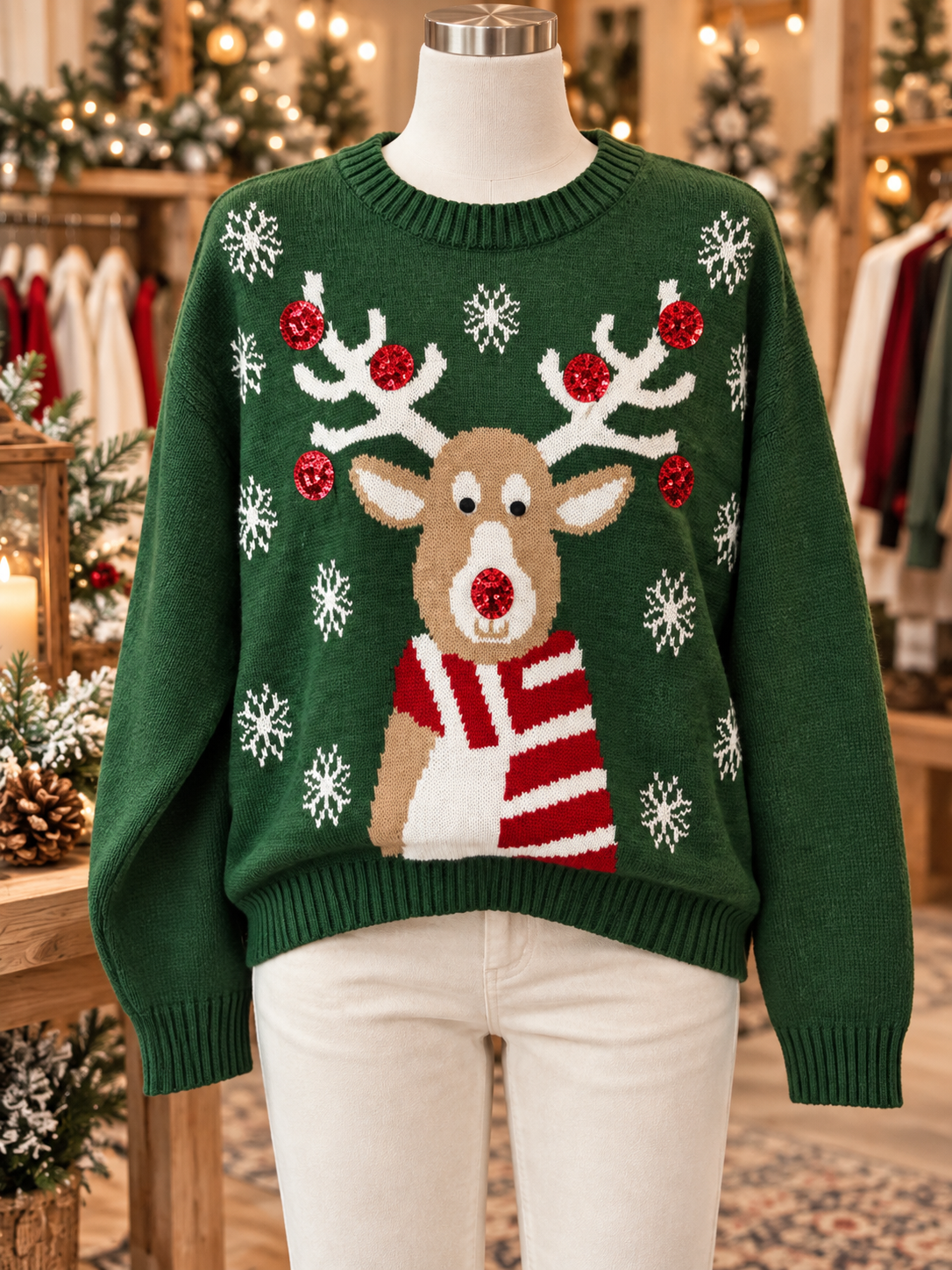 Keren Hart Christmas Sweater - Rudolf or Snowman