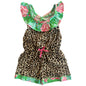 Girls Leopard Floral Cotton Spring Shorts Jumpsuit Romper