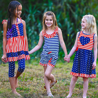 Girls Jumpsuit Nautical Anchor Shorts AnnLoren Clothing