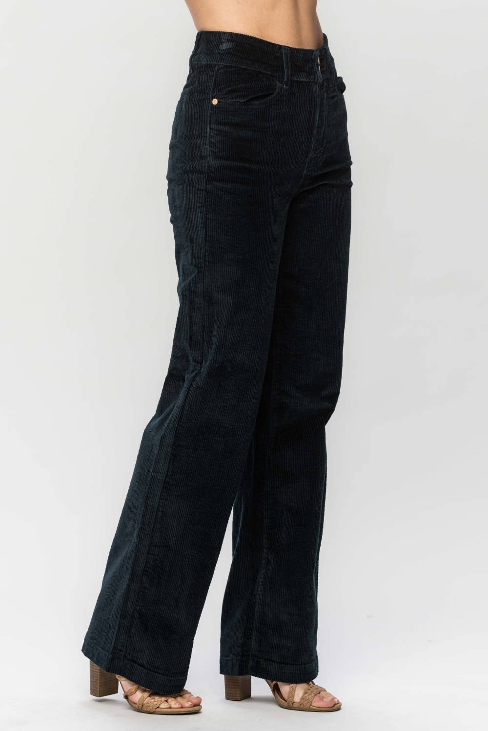 Judy Blue High Waist Emerald Corduroy Trouser Wide Leg