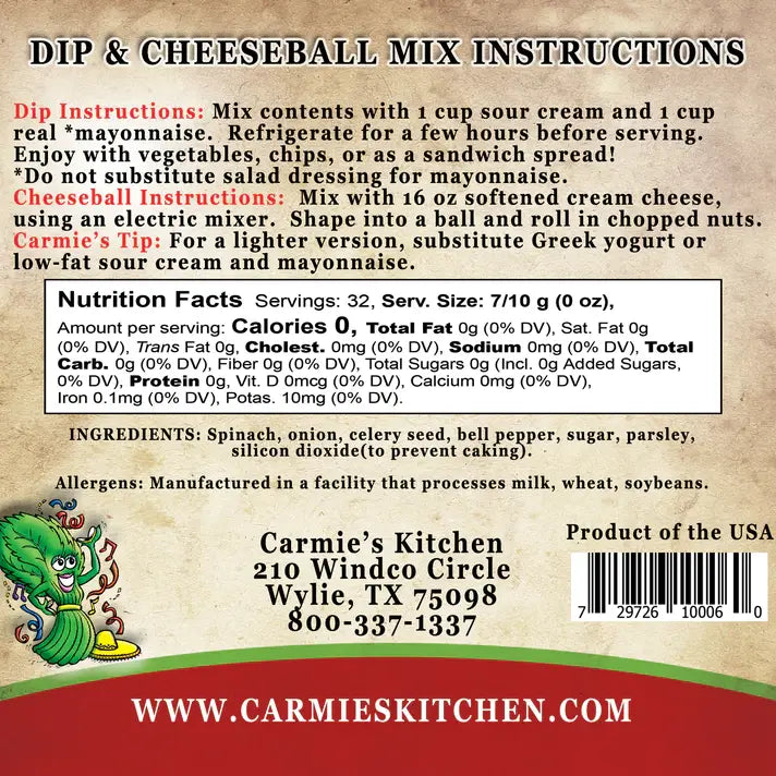 Fiesta Spinach Dip Mix