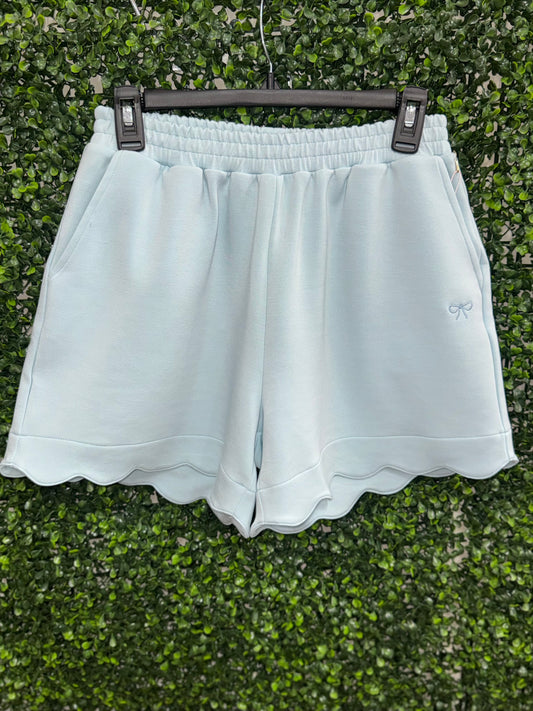 Simply Southern Scalloped Shorts - Light Blue