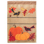 Burlap Garden Flag Fall Leaves and Pumpkin
