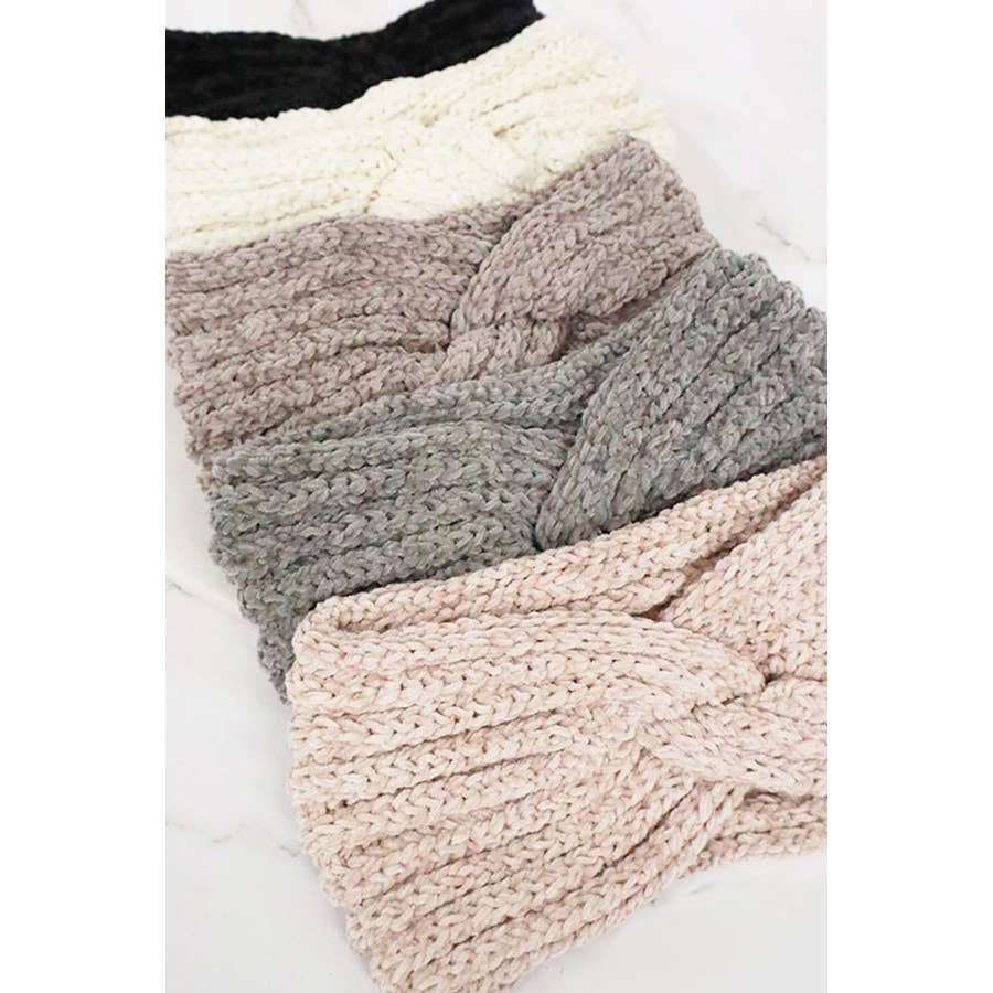 Two Tone Knit Winter Headband
