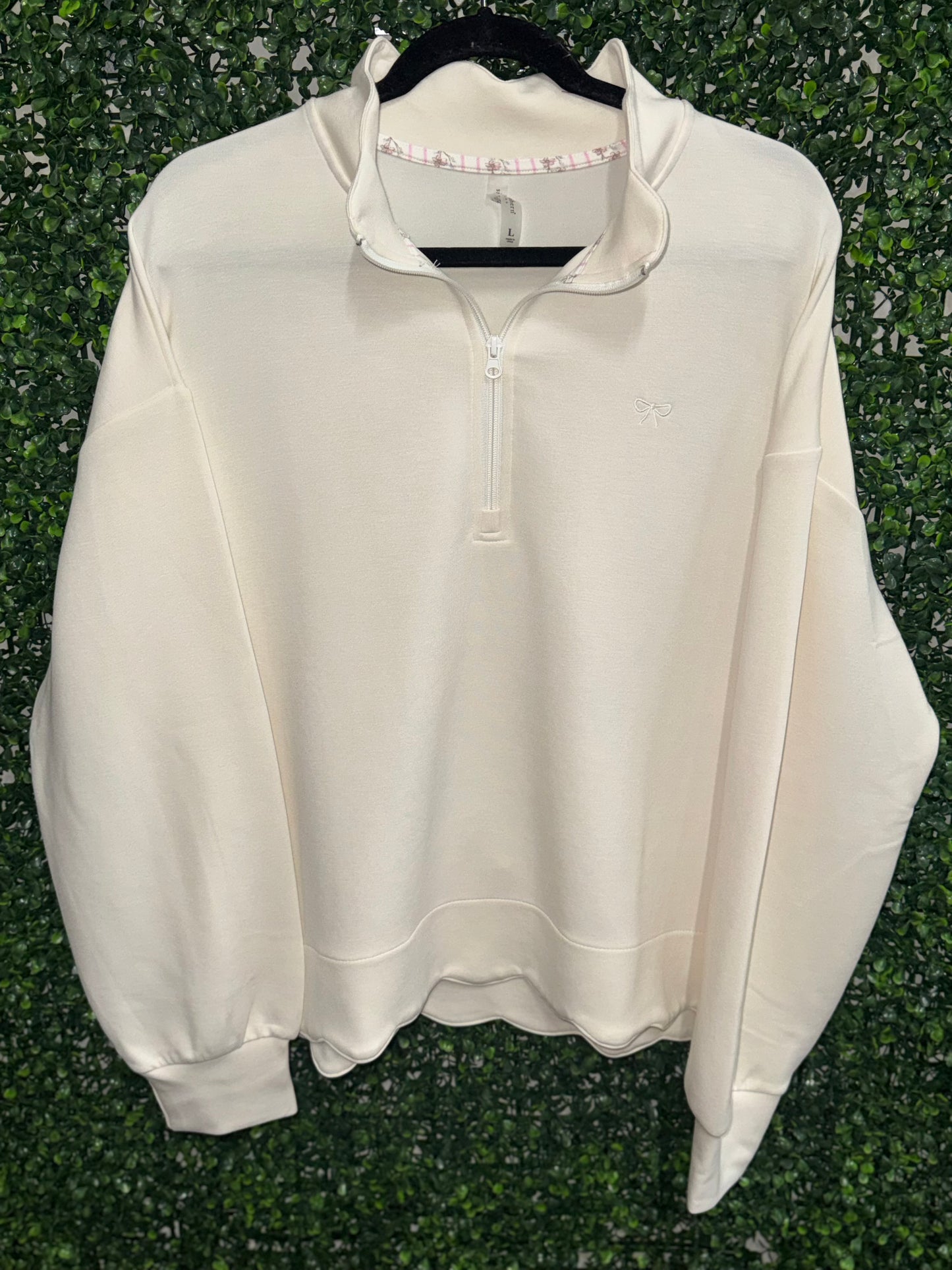 Simply Southern Scalloped Pullover - Pearl