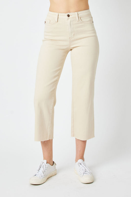 Judy Blue cropped wide leg jeans