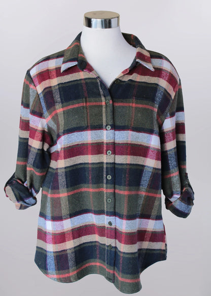 Keren Hart Flannel with button back detail