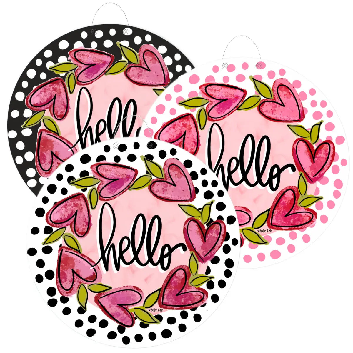 Hello Heart Vine Wreath Door Hanger