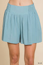 Cotton Bleu Women's Rayon Blended Smocked Waist Shorts