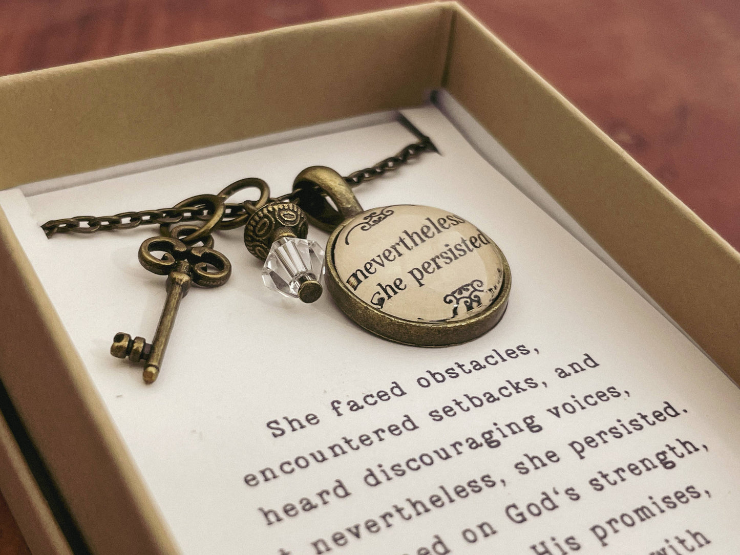 Nevertheless She Persisted Necklace - Boxed Faith Gift